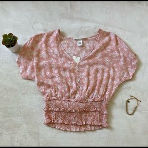 Planet Gold Coral Cloud Blouse NWT